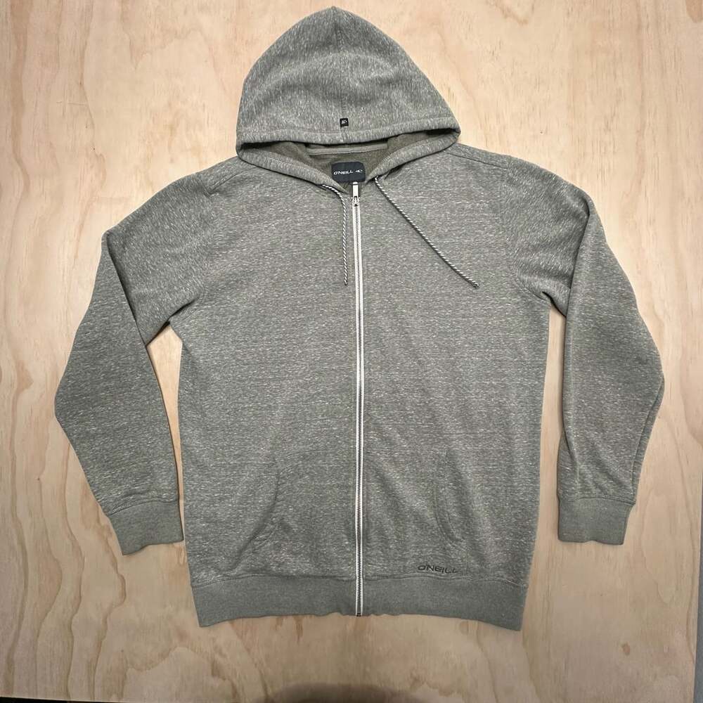O'Neill Men's Gray Marled Full-Zip Fleece Hoodie Sweatshirt xl size